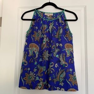 Blue and Green Paisley Halter Top by Loft